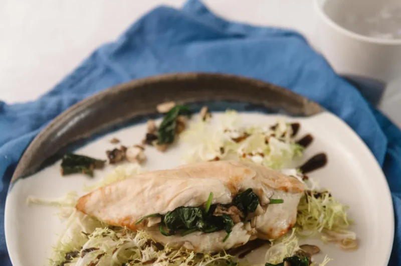 Stuffed Chicken with Frisee Salad